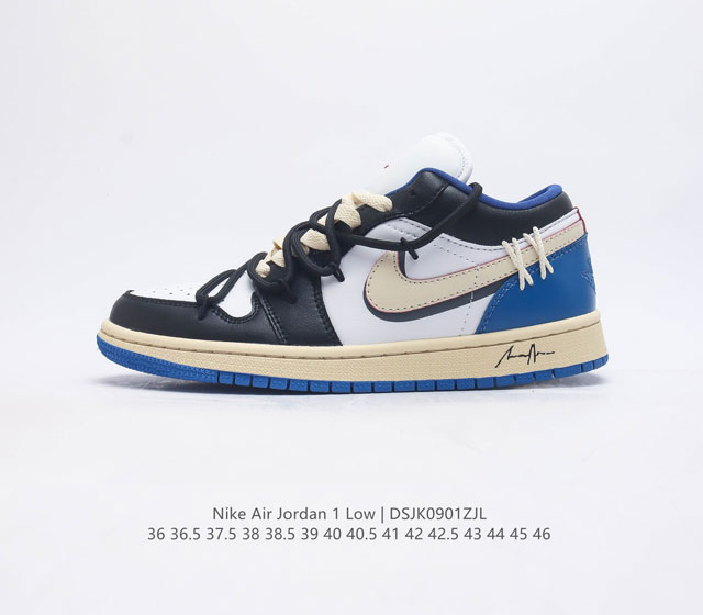 真标 耐克 Nike Air Jordan1 Low Aj1乔丹一代 解构绑带低帮经典复古文化休闲运动篮球鞋 原鞋开模 拒绝公底 购置原厂同步原材料 都有细节还