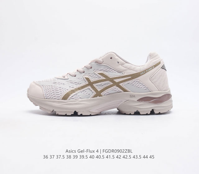 Asics 亚瑟士 Gel-Flux 4 男女子运动鞋舒适跑鞋缓震透气跑步鞋 Gel-Flux4采用的是新一代轻质网布面 大孔洞设计极具透气性 柔软包覆双脚 让