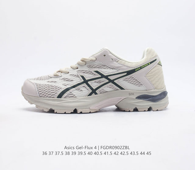 Asics 亚瑟士 Gel-Flux 4 男女子运动鞋舒适跑鞋缓震透气跑步鞋 Gel-Flux4采用的是新一代轻质网布面 大孔洞设计极具透气性 柔软包覆双脚 让