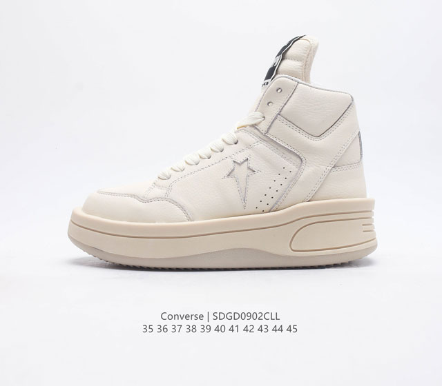 Converse All Star 高帮女鞋厚底增高 一星匡威全明星复古 休闲运动硫化百搭板鞋 经典全皮革鞋学院风学生鞋 这个系列是匡威最古老的系列了 是匡威品