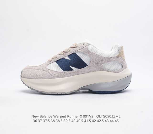 椰香扑鼻new Balance Warped Runner新款老爹鞋复古运动跑步鞋 Beam大底提供足步弓支撑 解构皮革 用猪巴革拼接透气网眼 后跟搭载外露缓震