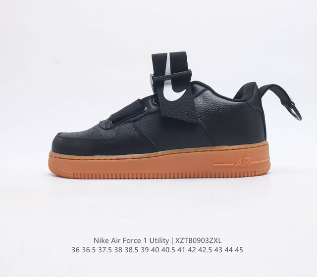 耐克nike Air Force 1 Utility Qs 空军一号 军事机能低帮运动休闲板鞋 正确强夜光大底 荔枝纹鞋面纹路 货号 Ao1531 尺码: 36