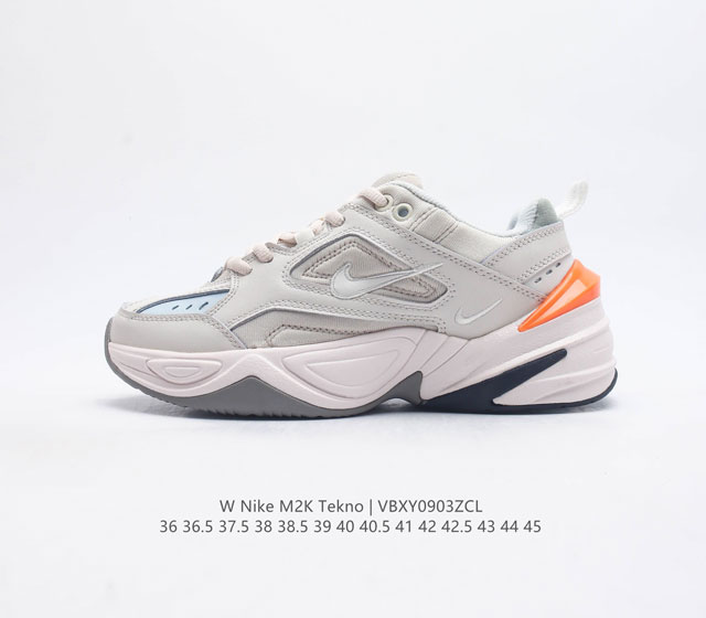 公司级 耐克 Nike M2K Tekno 男女子运动鞋厚底老爹鞋经典复古休闲慢跑鞋 从 Monarch 系列汲取灵感 以太空时代细节演绎未来风范 分层鞋面借鉴