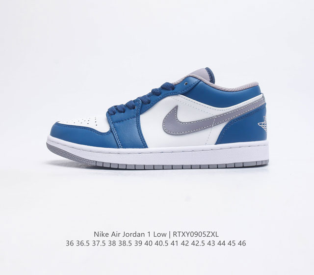 特价头层皮 耐克 乔丹1代 Air Jordan 1 Low Aj1 乔1 低帮复古文化休闲运动篮球鞋 1985 年面世的元年款汲取设计灵感 采用简洁大方的经典