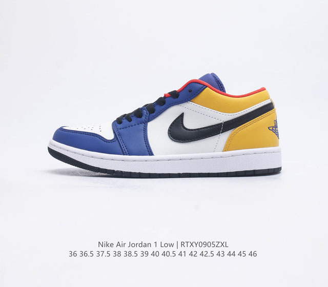 特价头层皮 耐克 乔丹1代 Air Jordan 1 Low Aj1 乔1 低帮复古文化休闲运动篮球鞋 1985 年面世的元年款汲取设计灵感 采用简洁大方的经典