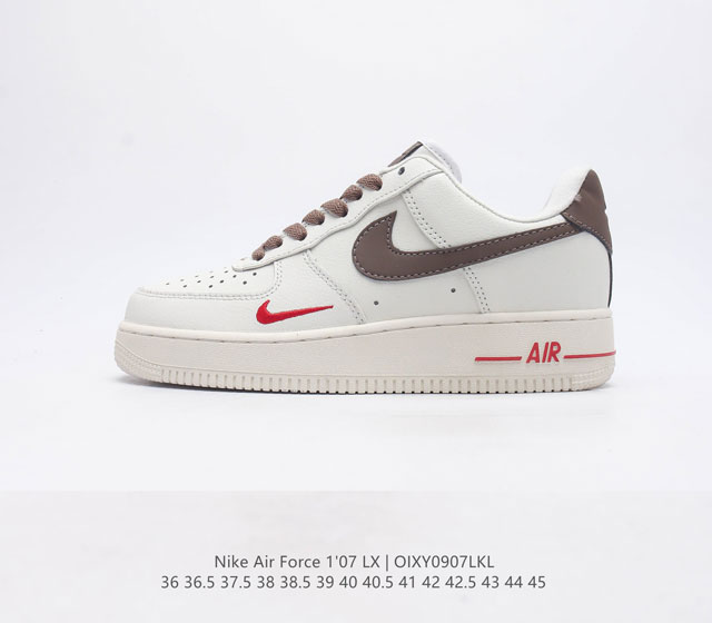 头层皮 耐克 Nike Air Force 1 '07 Lx 空军一号男女子运动鞋复古篮球鞋 巧妙结合复古美学和新潮魅力 旨在致敬 40 年来风靡世界的元年款篮