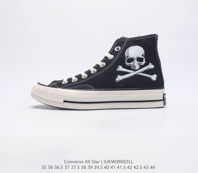 Converse All Star 高帮男女士运动鞋 匡威全明星帆布鞋 骷颅头 复古 休闲运动硫化百搭板鞋 经典帆布鞋学院风学生鞋 这个系列是匡威最古老的系列了