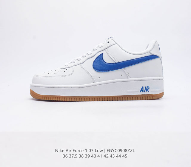 耐克 Nike Air Force 1 07 空军一号 Af 1 低帮百搭休闲运动板鞋 柔软 弹性十足的缓震性能和出色的中底设计 横跨复古与现代的外型结合 造就