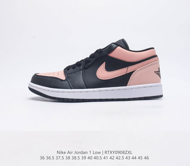 特价头层皮 耐克 乔丹air Jordan 1 Low Aj1 乔1 低帮复古文化休闲运动篮球鞋 从1985 年面世的元年款汲取设计灵感 采用简洁大方的经典外观