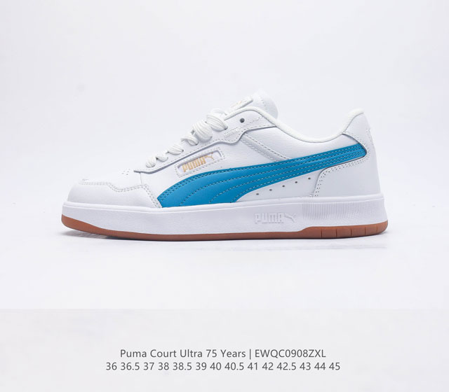 Puma 彪马正品court Ultra 75 Years男女运动板鞋 新款男女同款情侣复古休闲鞋 封口类型: 系带式 鞋跟类型: 无鞋跟 鞋面材质:天然皮革+