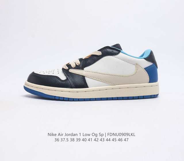 耐克运动鞋 Nike Air Jordan 1 Low Og Sp 倒勾 低帮篮球鞋 Aj1 乔丹1代 Aj1 乔1 反向脚趾复古运动鞋 亮点之处在于鞋侧的倒置