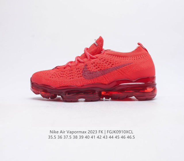 公司级nk Vapormax 2023 Flyknit 耐克2023飞织透气休闲全掌大气垫跑鞋 鞋款鞋面依然采用flyknit材质提供出色的舒适度和透气性 除了