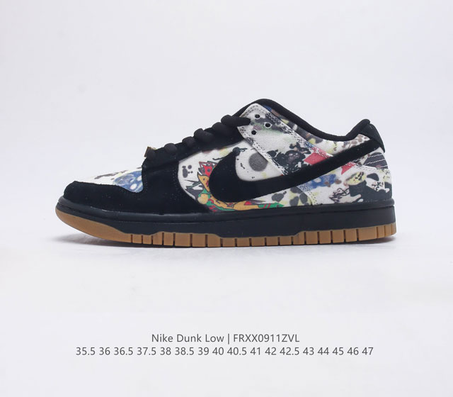 耐克nike Sb Zoom Dunk Low 黑彩渲染 板鞋 系列经典百搭休闲运动板鞋 鞋舌的填充 使舒适性大大提升 同时也更方便穿脱中底部分则加入了脚感柔软