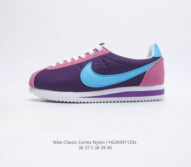 Nike Classic Cortez Nylon 耐克阿甘鞋女子运动鞋 秉承元年款经典风格 糅合防水鞋面设计 令双足保持干爽舒适 防水锦纶鞋面强势抵御风雨侵袭