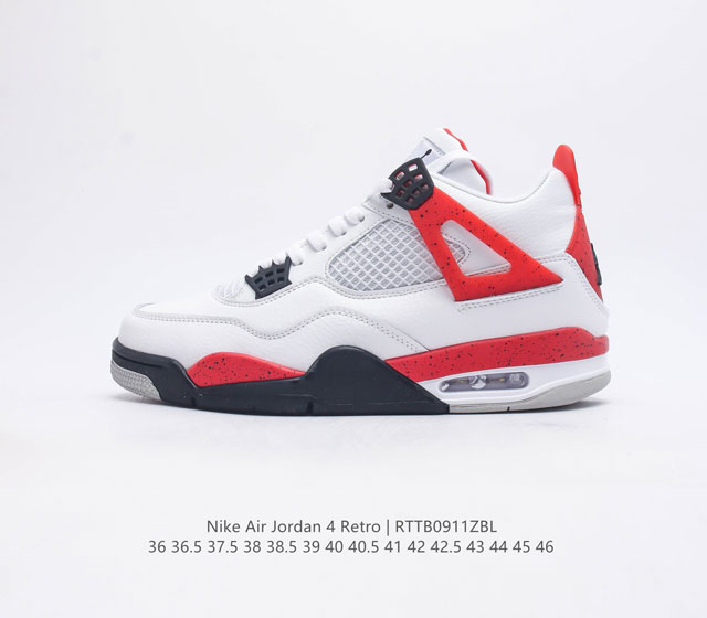 公司级 头层皮 耐克 Nike Air Jordan 4 Retro Og迈克尔 乔丹aj4代中帮复古休闲运动文化篮球鞋 秉承轻量化的速度型篮球鞋设计思想完成设