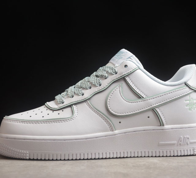 Stussy X Nk Air Force 1 Low 斯图西联名 冰蓝炫彩反光 空军一号低帮休闲板鞋 Dt0617-029 打造纯正空军版型#专注外贸渠道 全