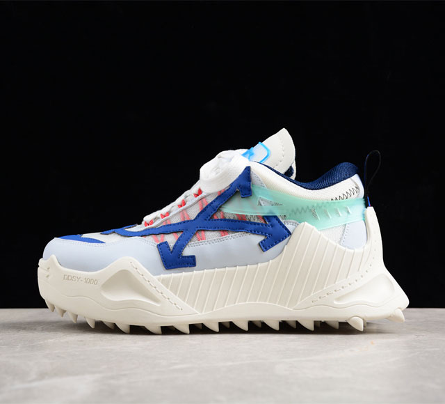 Off-White Odsy-1000 运动老爹鞋蓝白 2020 春夏秀款球鞋正式发布独家上线曝光新配色高端版本出货 情侣款所有配件均通过定做出产正品裁片 原版