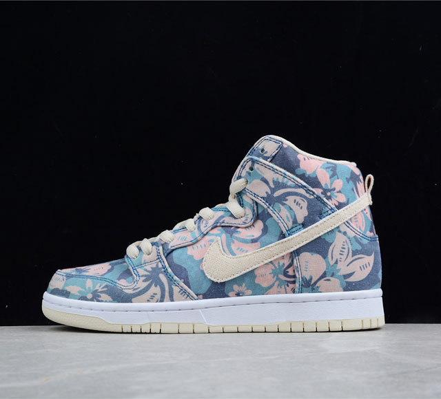 纯原版本 Nike Sb Dunk High Hawaii 夏威夷 花卉 撕撕乐高帮休闲板鞋 货号 Cz2232-30018 原厂原档案开发 原盒原标 原厂头层