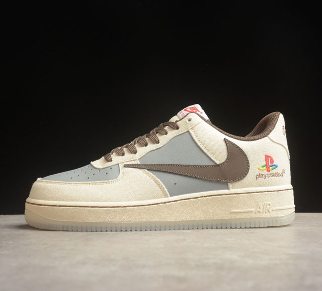 Nk Travis Scott X Playstation X Nk Air Force 1'07 Low 三方联名 倒钩 反勾 空军一号低帮板鞋 Bq5826