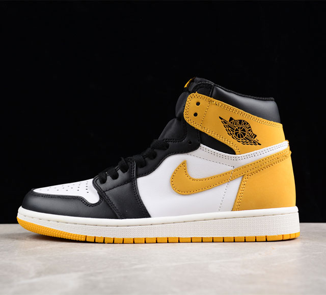 A版 Air Jordan 1 High Og Unc Toe Aj1 乔1 六冠王黑黄脚趾 555088-109 尺码 36 36.5 37.5 38 38.