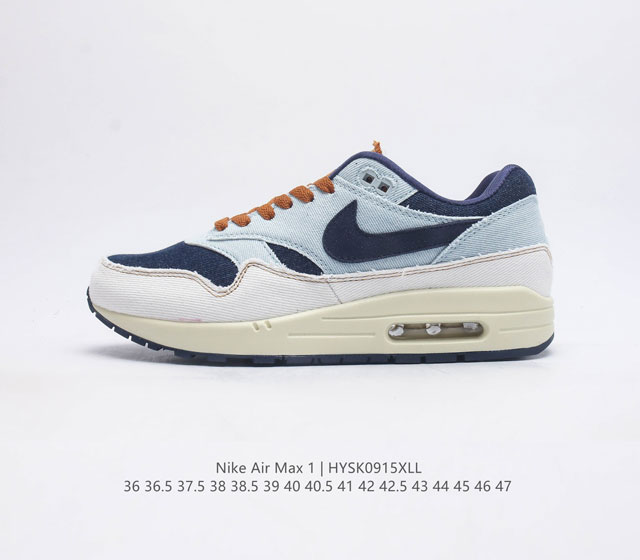 公司级 耐克 Nike Air Max 1 初代复古气垫慢跑鞋 男女运动鞋 由tinker Hatfeld和mark Parker在1987年设计 灵感来自于巴