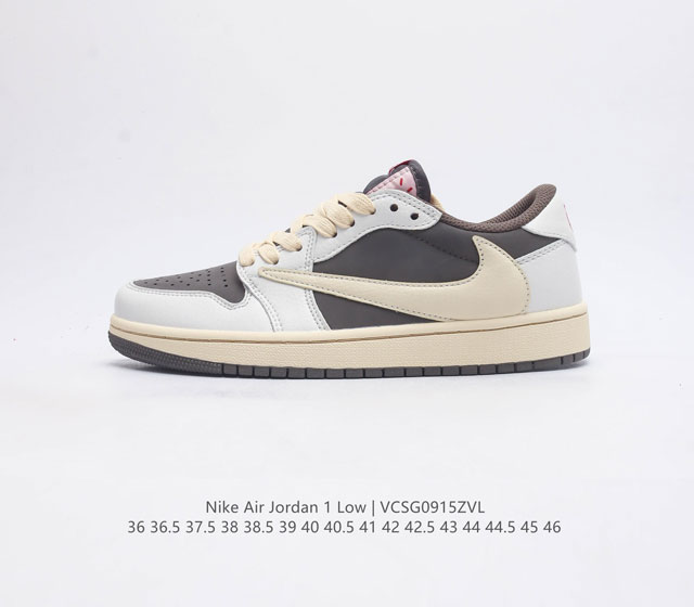 头层皮 耐克运动鞋 Nike Air Jordan 1 Low Og Sp 倒勾 低帮篮球鞋 Aj1 乔丹1代 Aj1 乔1 反向脚趾复古运动鞋 亮点之处在于鞋