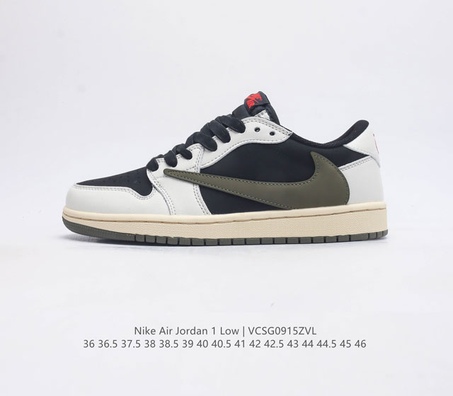 头层皮 耐克运动鞋 Nike Air Jordan 1 Low Og Sp 倒勾 低帮篮球鞋 Aj1 乔丹1代 Aj1 乔1 反向脚趾复古运动鞋 亮点之处在于鞋