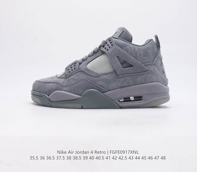 公司级 耐克 Nike Air Jordan 4 Retro Og迈克尔 乔丹aj4代中帮复古休闲运动文化篮球鞋 秉承轻量化的速度型篮球鞋设计思想完成设计 降低