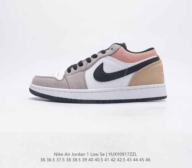 特价头层皮 耐克 乔丹air Jordan 1 Low Aj1 乔1 低帮复古文化休闲运动篮球鞋 从1985 年面世的元年款汲取设计灵感 采用简洁大方的经典外观