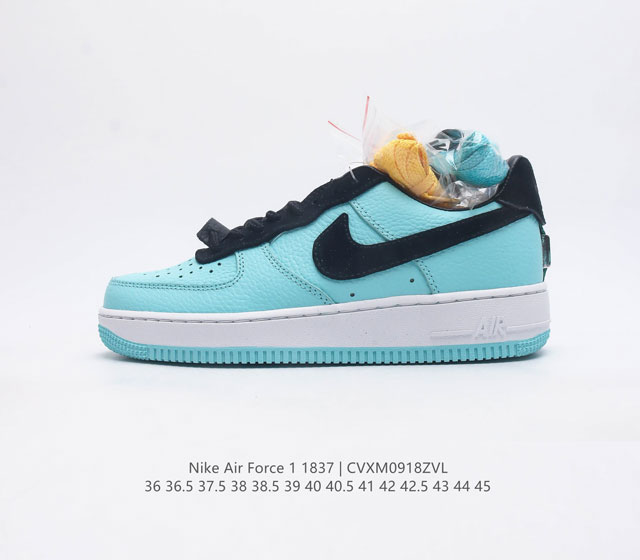 特价联名奢侈品大牌-蒂芙尼 Tiffany & Co X Nike Air Force 1 Low Sp 1837 空军一号经典低帮百搭休闲运动板鞋 联名黑蒂 - 点击图像关闭