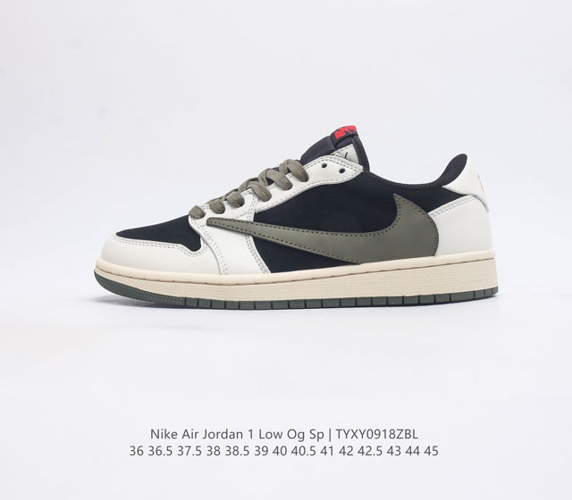 头层皮 耐克运动鞋 Nike Air Jordan 1 Low Og Sp 倒勾 低帮篮球鞋 Aj1 乔丹1代 Aj1 乔1 反向脚趾复古运动鞋 亮点之处在于鞋