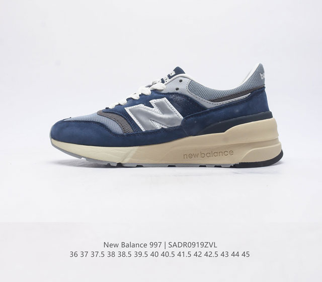 新百伦 New Balance Nb官方男女鞋997系列 时尚舒适休闲运动鞋男女款休闲复古鞋 拼接鞋面 具有良好的强度 弹性特点 舒适耐磨 与织物拼接 全面提升