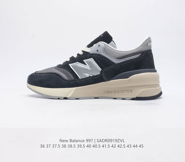 新百伦 New Balance Nb官方男女鞋997系列 时尚舒适休闲运动鞋男女款休闲复古鞋 拼接鞋面 具有良好的强度 弹性特点 舒适耐磨 与织物拼接 全面提升