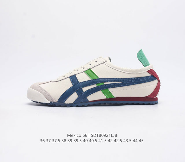 Asics 亚瑟士 男女鞋真标半码制 日产经典老牌-鬼塚虎 Onitsuka Tiger Mexico 66经典墨西哥系列复古经典百搭板鞋休闲运动鞋慢跑鞋 采用