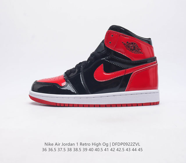 耐克nike Air Jordan 1 Retro High Og Black White Aj1代迈克尔 乔丹高帮经典复古百搭休闲文化运动篮球鞋 货号 555