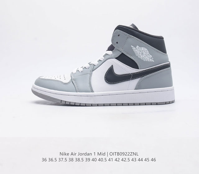 耐克 Nike Air Jordan 1 Mid 男女子篮球鞋时尚轻盈板鞋aj1乔1运动鞋 乔丹一代 高帮复古休闲篮球鞋 Air Jordan 1 Mid 搭载