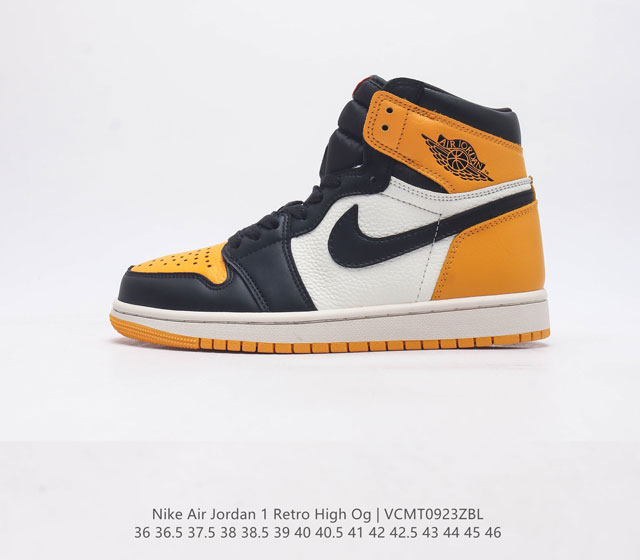 耐克 Nike Air Jordan 1 Retro High Og 乔丹一代篮球鞋复刻运动鞋 皮面高帮板鞋的设计灵感源自运动夹克 带你重温入选球队时刻 采用经