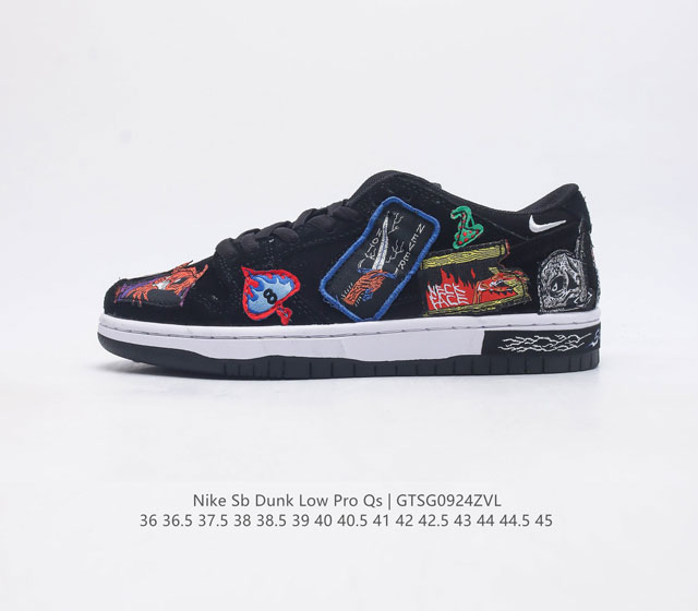 真标 耐克 Neckface X Nike Sb Dunk Low 黑色 万圣节 滑板鞋 此款鞋身布满各种涂鸦画风的妖魔鬼怪 正好是 Neckface 最擅长的