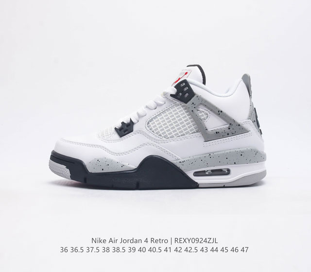 公司级 头层皮 耐克 Nike Air Jordan 4 Retro Og迈克尔 乔丹aj4代 Aj4乔丹4代 中帮复古休闲运动文化篮球鞋 秉承轻量化的速度型篮