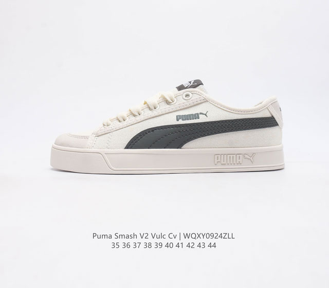 真标彪马puma Smash V2 Vulc Cv 低帮复古百搭时尚休闲板鞋厚底增高男女运动鞋 尺码 35-44 编码 Wqxy0924Zll