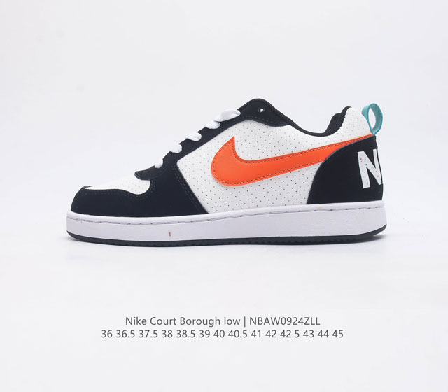 耐克 Nike 男女子运动鞋 Court Borough Low 低帮板鞋 解构绑带 1 其皮革材质的鞋面结合网眼鞋舌 在出众外观与质感的同时提供稳固支撑 并且