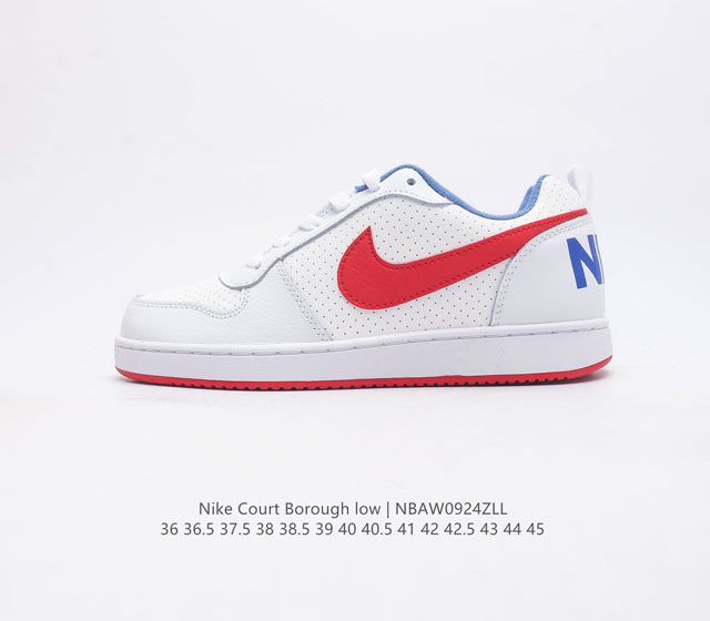 耐克 Nike 男女子运动鞋 Court Borough Low 低帮板鞋 解构绑带 1 其皮革材质的鞋面结合网眼鞋舌 在出众外观与质感的同时提供稳固支撑 并且