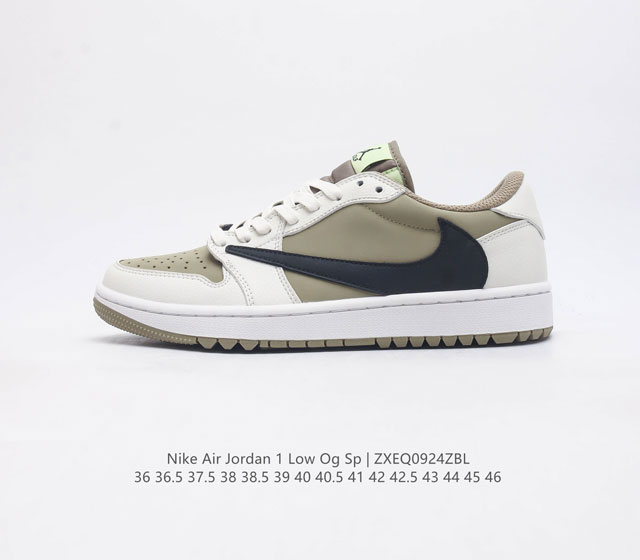 耐克运动鞋 Nike Air Jordan 1 Low Og Sp 倒勾 低帮篮球鞋 Aj1 乔丹1代 Aj1 乔1 反向脚趾复古运动鞋 亮点之处在于鞋侧的倒置