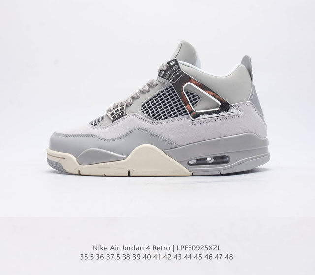 耐克 Nike Air Jordan 4 Retro Og迈克尔 乔丹aj4代中帮复古休闲运动文化篮球鞋 秉承轻量化的速度型篮球鞋设计思想完成设计 降低重量的同