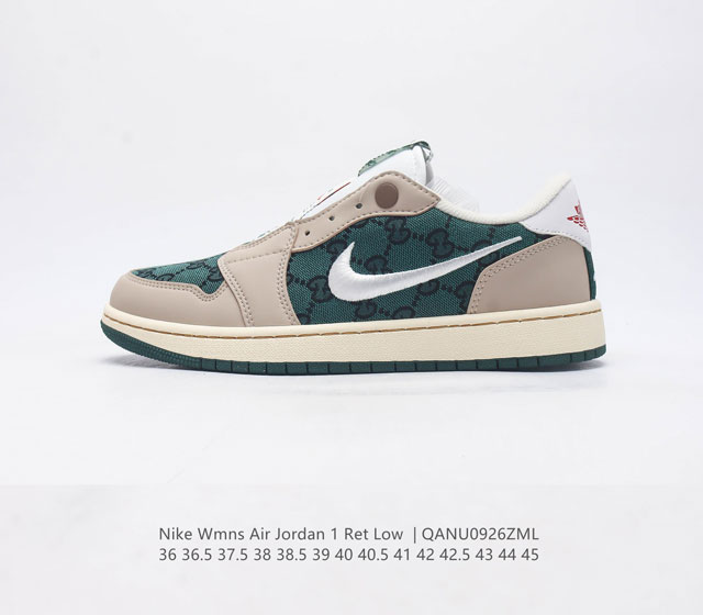 耐克 乔丹nike Air Jordan 1 Ret Low Slip 低帮aj 1 刺绣logo 一脚蹬 黑脚趾 Aj1 乔丹1代 一代 Aj1 乔1 刺绣勾