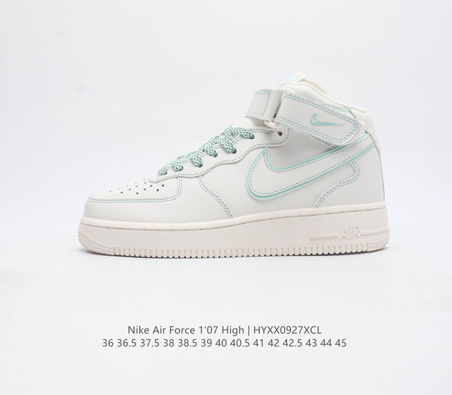 耐克 Nk Air Force 1 High 07 空军一号 皮革魔术贴 空军一号高帮系列潮流休闲板鞋 不仅有着极为讨好的配色方案 凸显出格调十足的气质 而中帮