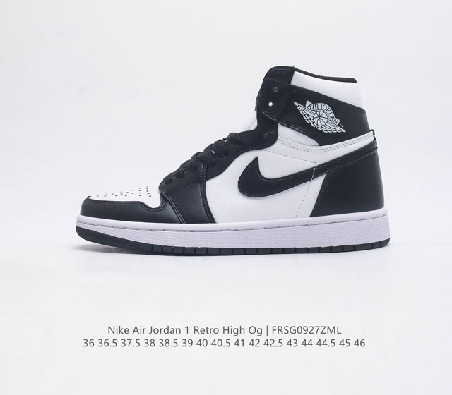 头层皮 耐克 Nike Air Jordan 1 Retro High Og 乔丹一代篮球鞋复刻运动鞋 皮面高帮板鞋的设计灵感源自运动夹克 带你重温入选球队时刻