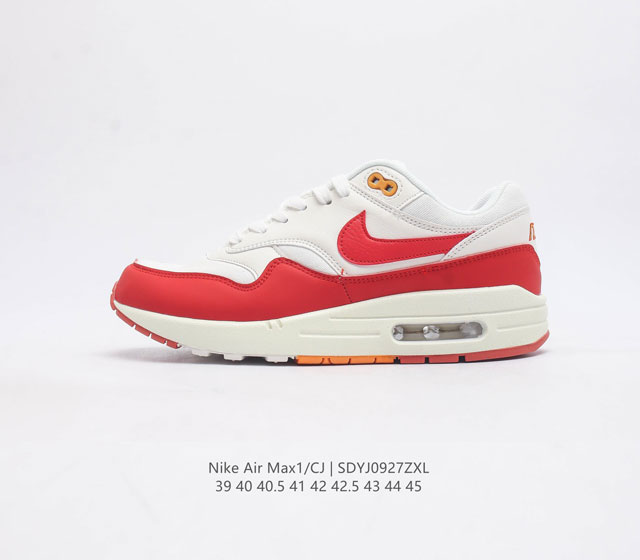 耐克 Nike Air Max 1 男子运动鞋 气垫缓震慢跑鞋厚底增高跑步鞋 从法国建筑中汲取设计灵感 兼具运动风范和时尚格调 是此系列起初搭载 Air 的鞋款