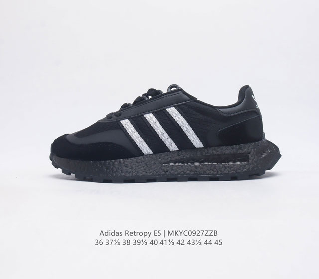 阿迪达斯 新款 三叶草 厚底 Adidas Retropy E5 新款低帮经典运动鞋潮厚底增高男女慢跑鞋 以70年代经典跑步鞋为灵感 新鲜演绎复古造型 搭载ad