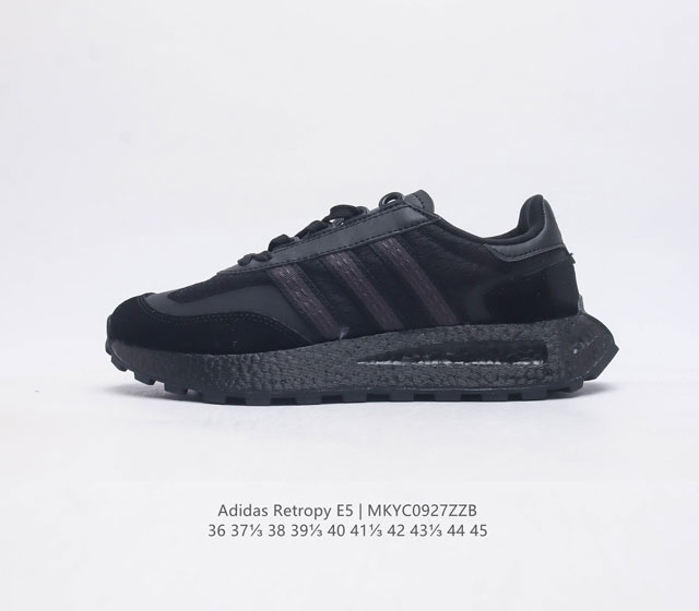 阿迪达斯 新款 三叶草 厚底 Adidas Retropy E5 新款低帮经典运动鞋潮厚底增高男女慢跑鞋 以70年代经典跑步鞋为灵感 新鲜演绎复古造型 搭载ad